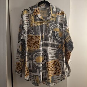 Gitano Men's Multicolor Abstract Long Sleeve Shirt